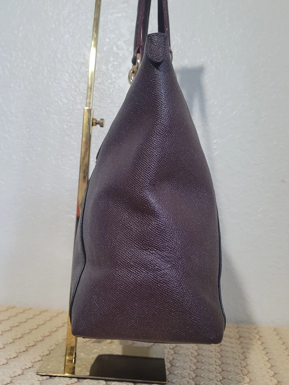 Coach Ava Tote In Crossgrain Leather Tote In Oxblood Burgandy Color #F11900